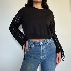 Black Tie Up Sweater